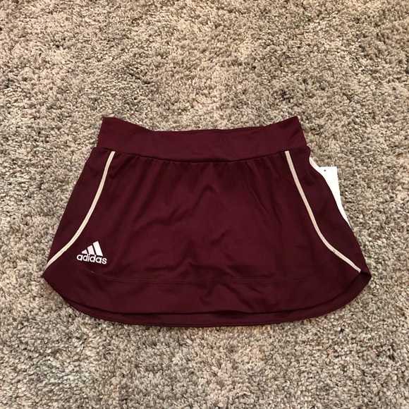 adidas Dresses & Skirts - ADIDAS BURGUNDY AND WHITE TENNIS SKIRT
